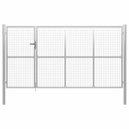 Garden Gate Steel 350x200 cm Silver