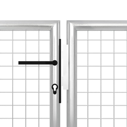 Garden Gate Steel 350x200 cm Silver
