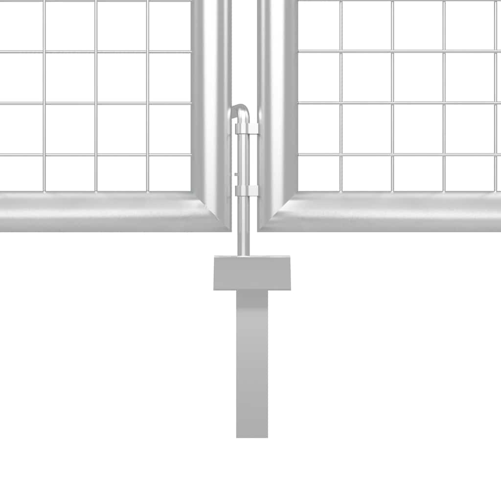 Garden Gate Steel 350x200 cm Silver