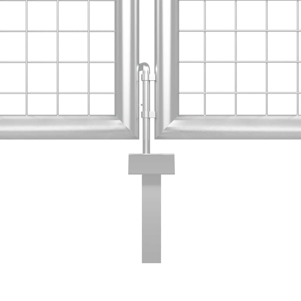 Garden Gate Steel 400x75 cm Silver
