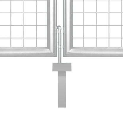 Garden Gate Steel 400x100 cm Silver