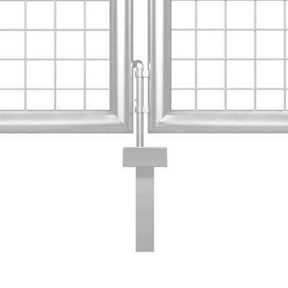 Garden Gate Steel 400x150 cm Silver