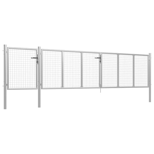 Garden Gate Steel 500x75 cm Silver