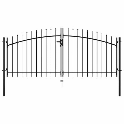 Double Door Fence Gate Woerden with Spear Top 299.5x149.5 cm
