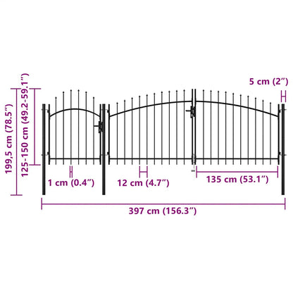 Garden Gate Woerden Steel 1.5X4 m Black