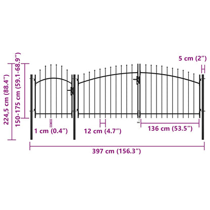 Garden Gate Woerden Steel 1.75x4 m Black