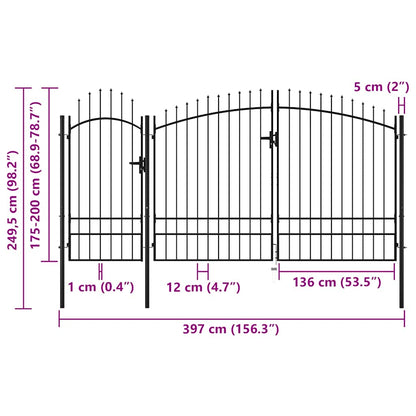 Garden Gate Woerden Steel 1.95x4 m Black