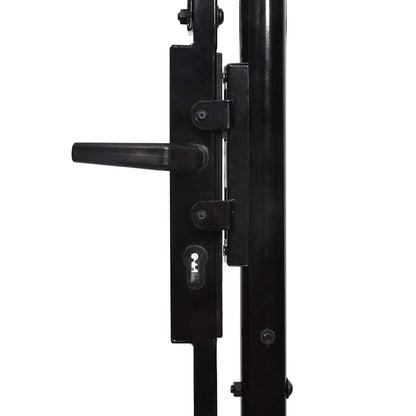 Garden Fence Gate with Arched Top ASSEN 200 x 400 cm Steel