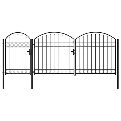 Garden Fence Gate with Arched Top ASSEN 200 x 400 cm Steel