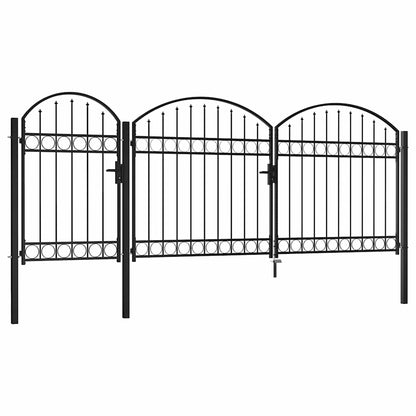 Garden Fence Gate with Arched Top ASSEN 200 x 400 cm Steel