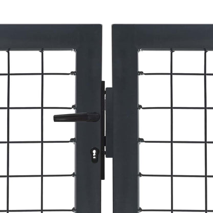 Garden Gate with Posts Steel 350x120 cm Anthracite