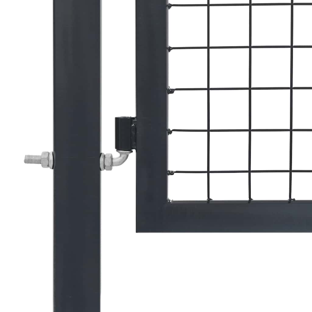 Garden Gate with Posts Steel 350x120 cm Anthracite