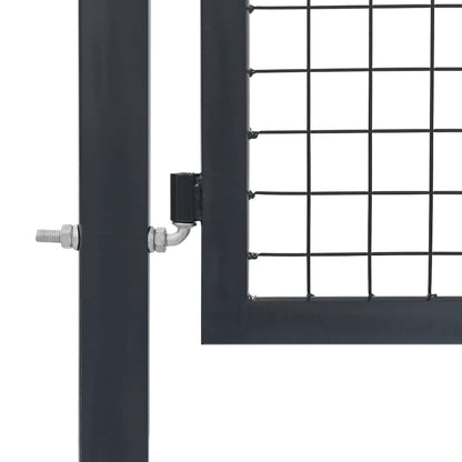 Garden Gate with Posts Steel 350x120 cm Anthracite