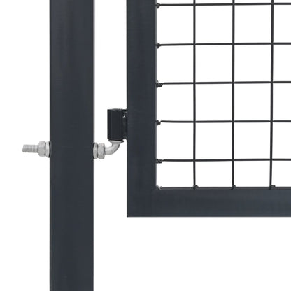Garden Gate with Posts Steel 350x140 cm Anthracite