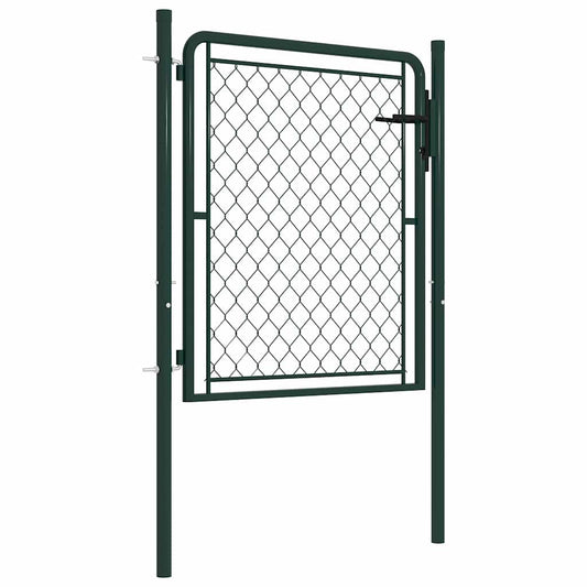 144403 vidaXL Garden Gate Steel 100x100 cm Green