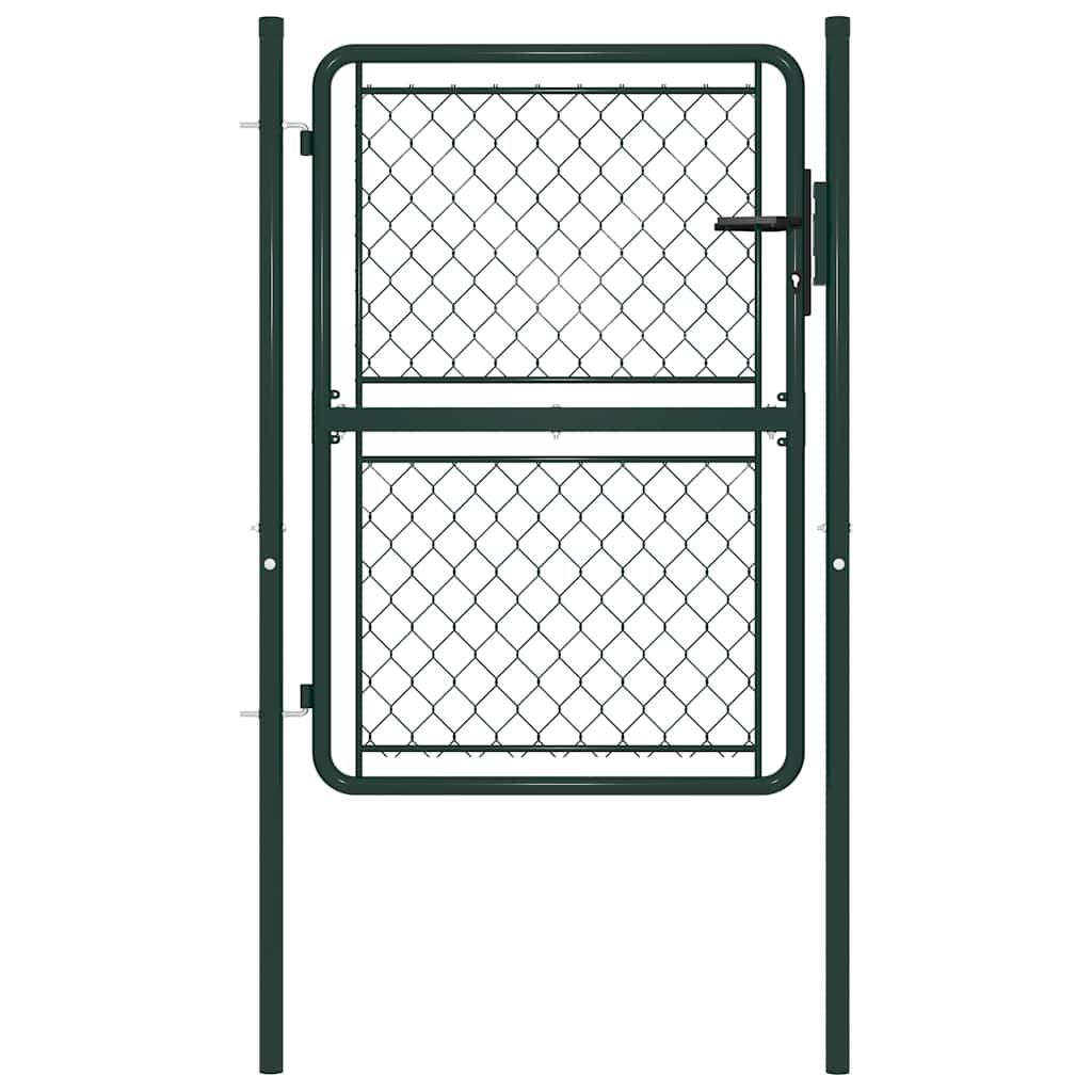 144404 vidaXL Garden Gate Steel 100x125 cm Green