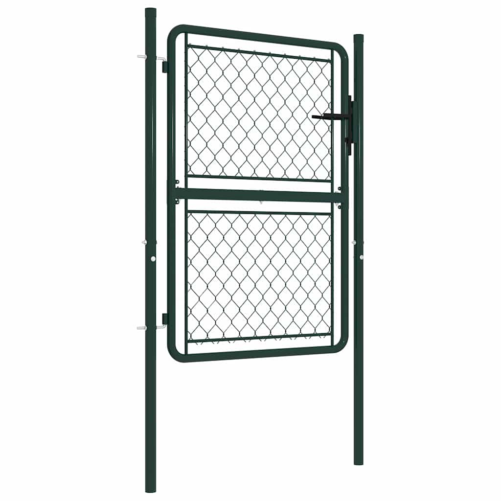 144404 vidaXL Garden Gate Steel 100x125 cm Green
