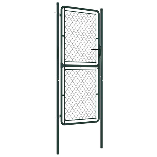 144407 vidaXL Garden Gate Steel 100x200 cm Green