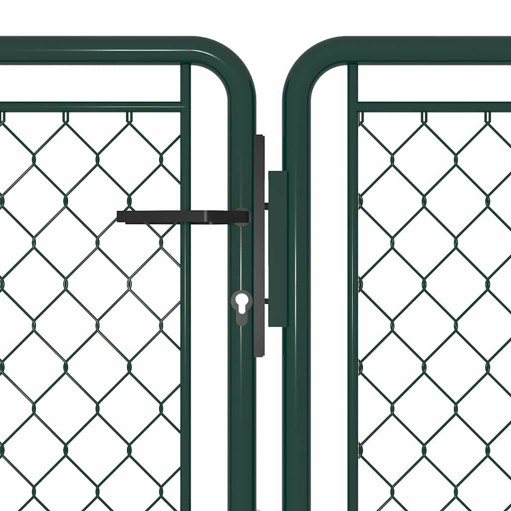 144414 vidaXL Garden Gate Steel 400x75 cm Green