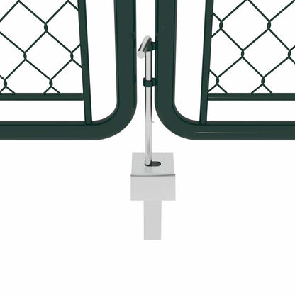 144414 vidaXL Garden Gate Steel 400x75 cm Green