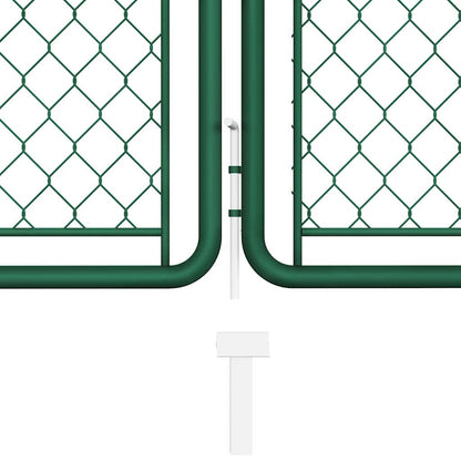 144444 vidaXL Garden Gate Steel 400x75 cm Green