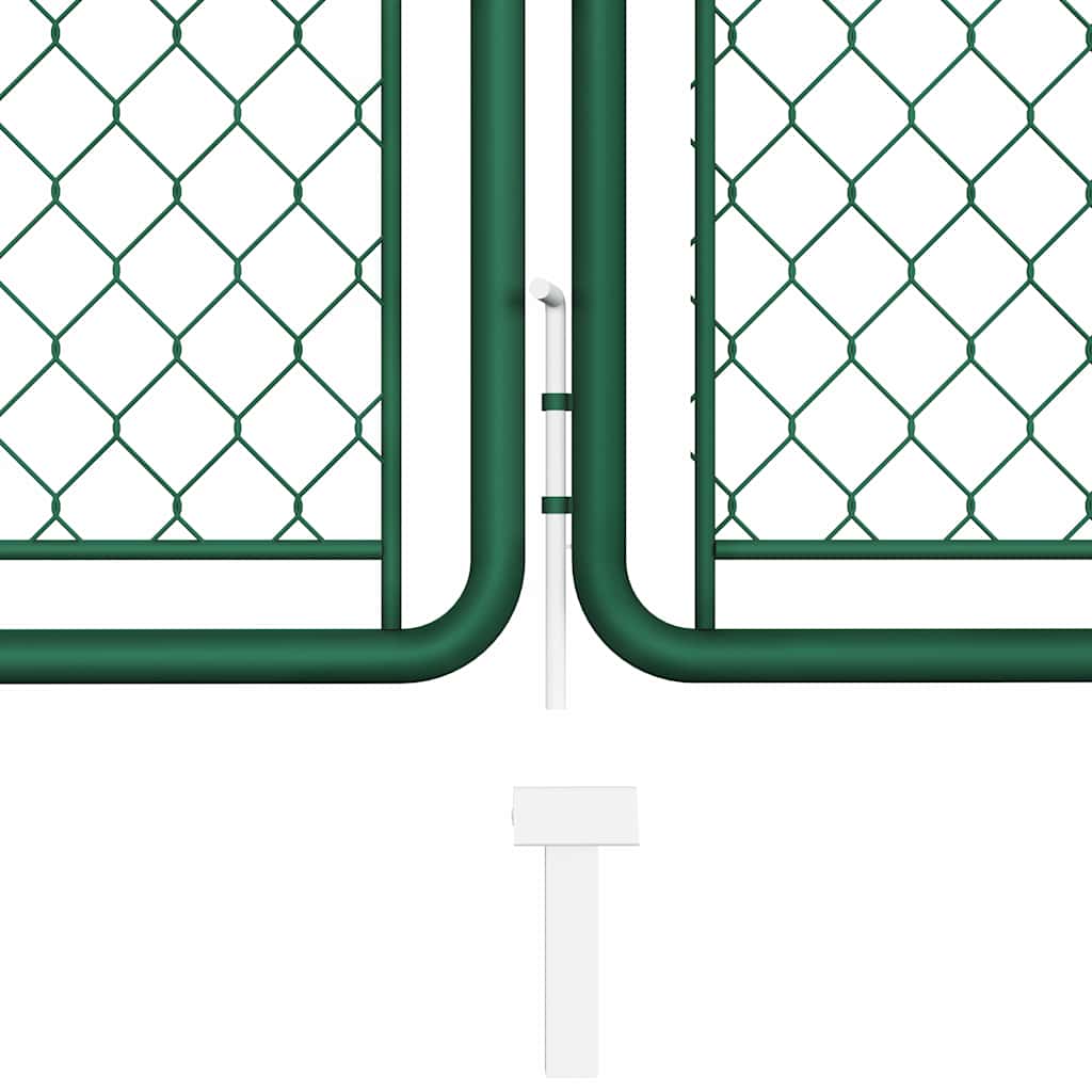 144445 vidaXL Garden Gate Steel 400x100 cm Green