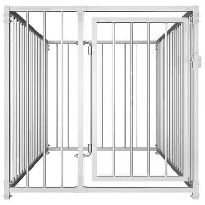 Dog Kennel | Silver | Steel | Medium | Durable | Dog Kennel | Rectangular