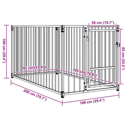 Dog Kennel | Silver | Steel | Medium | Durable | Dog Kennel | Rectangular