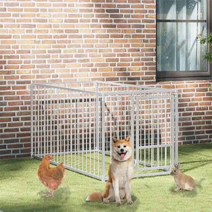 Dog Kennel | Silver | Steel | Medium | Durable | Dog Kennel | Rectangular