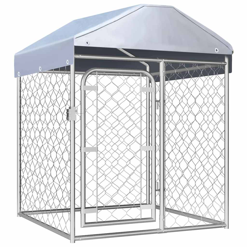 144491 vidaXL Outdoor Dog Kennel with Roof 100x100x125 cm