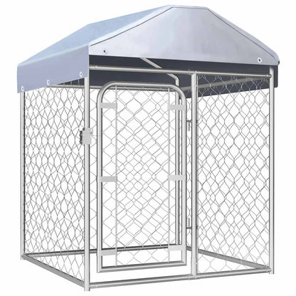 144491 vidaXL Outdoor Dog Kennel with Roof 100x100x125 cm