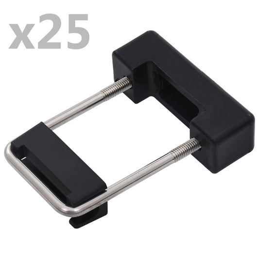 144505 vidaXL U Connector with Plastic for Fence Post 60x40 mm 25 Sets