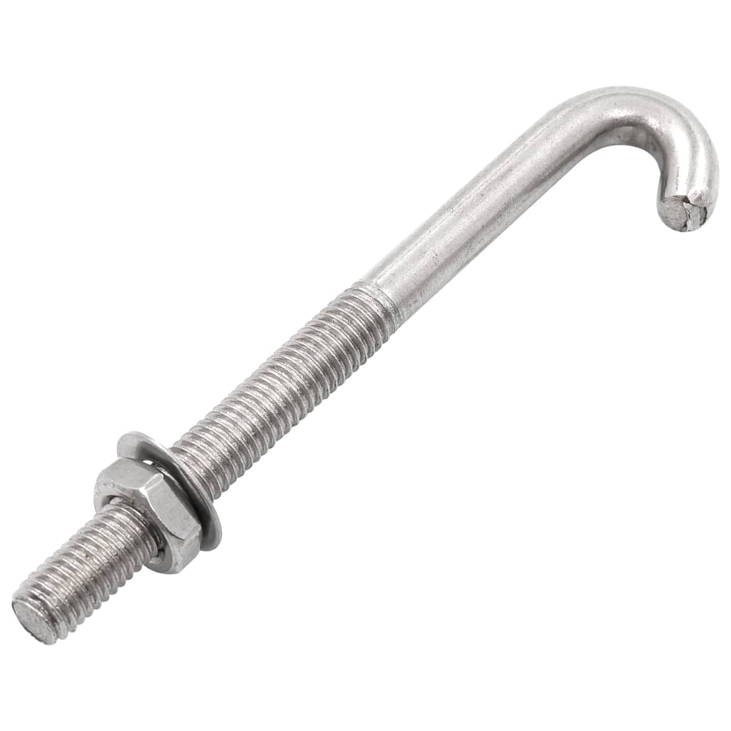 Anchored J-Bolt w/Nut and Washer M8x100 mm 25 Sets