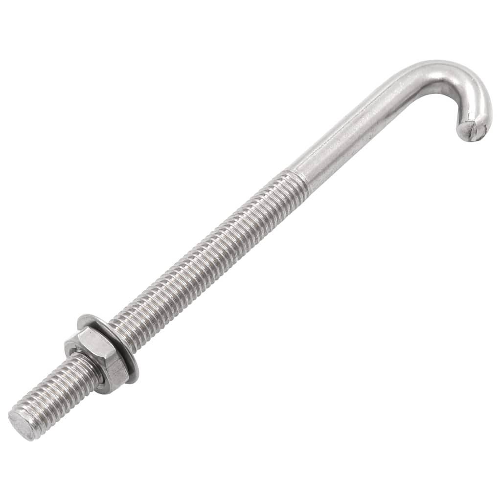 Anchored J-Bolt w/Nut and Washer M8x120 mm 25 Sets