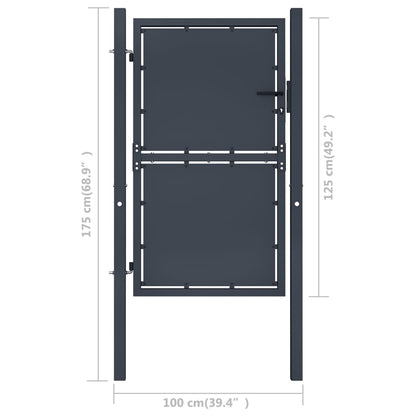 Garden Gate Steel 100x125 cm Anthracite