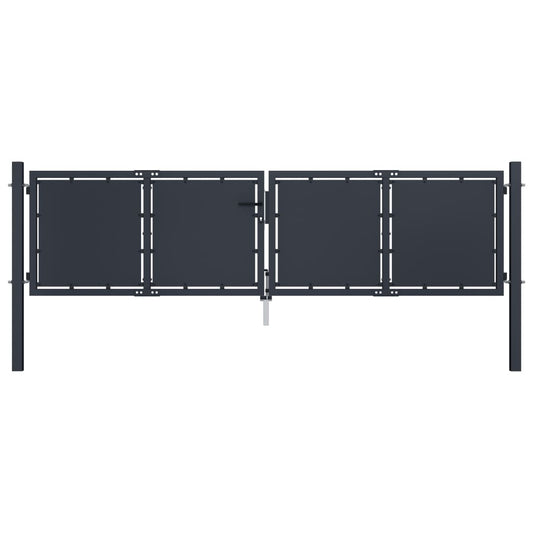 Garden Gate Steel 300x75 cm Anthracite