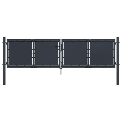 144523 vidaXL Garden Gate Steel 300x75 cm Anthracite