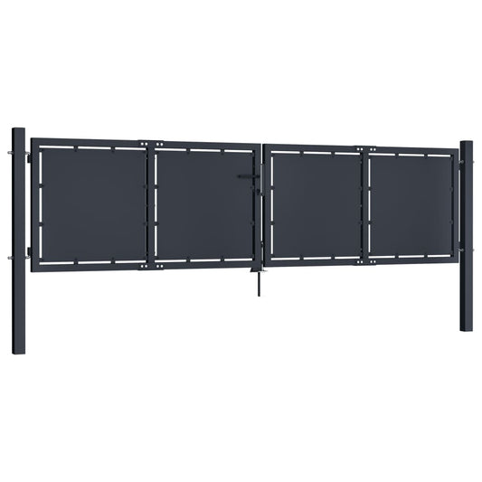 Garden Gate Steel 300x75 cm Anthracite
