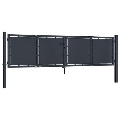 144523 vidaXL Garden Gate Steel 300x75 cm Anthracite