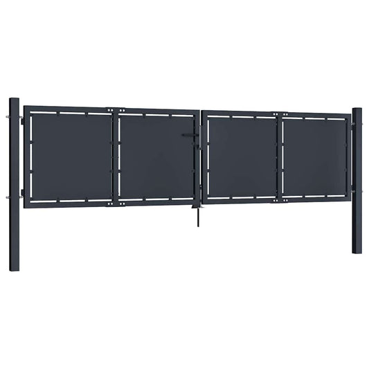 144524 vidaXL Garden Gate Steel 300x100 cm Anthracite