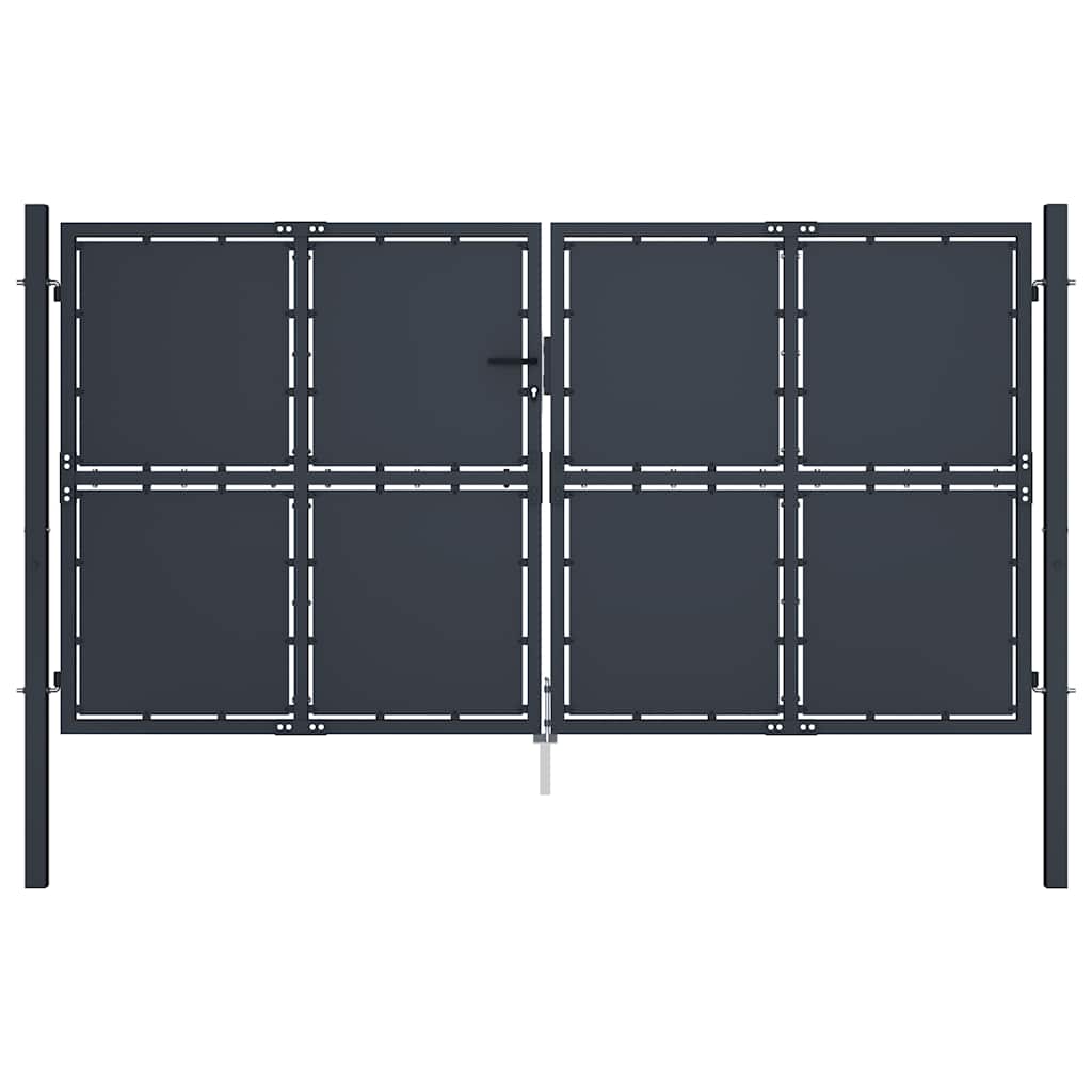Garden Gate Steel 300x125 cm Anthracite