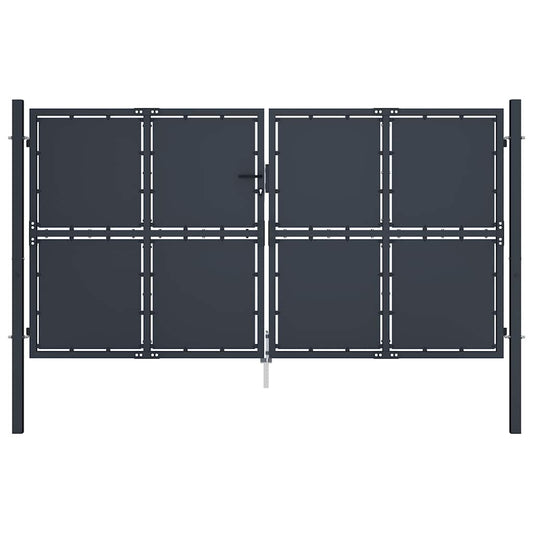 Garden Gate Steel 300x125 cm Anthracite