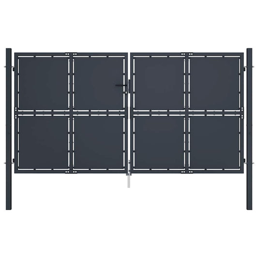 Garden Gate Steel 300x150 cm Anthracite