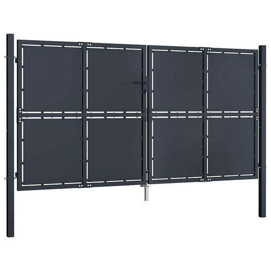 Garden Gate Steel 300x150 cm Anthracite