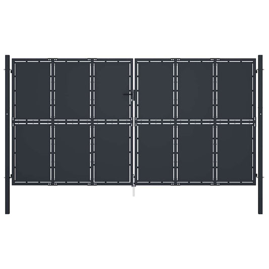 144533 vidaXL Garden Gate Steel 400x175 cm Anthracite