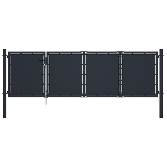 Garden Gate Steel 350x75 cm Anthracite