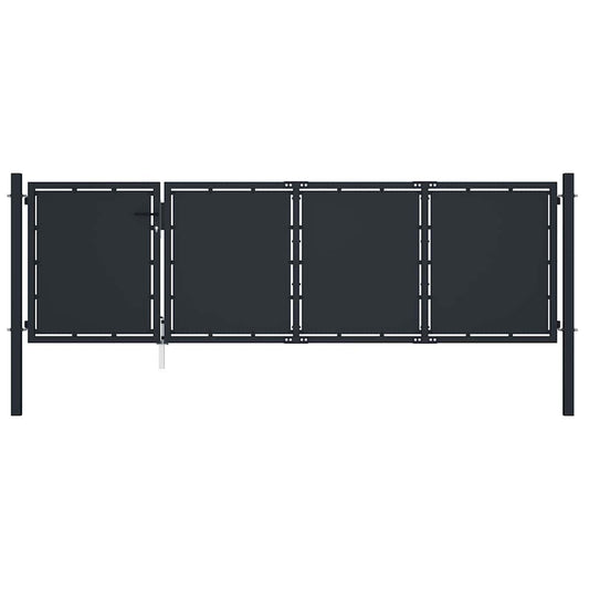 144535 vidaXL Garden Gate Steel 350x75 cm Anthracite
