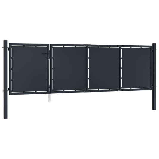 Garden Gate Steel 350x75 cm Anthracite