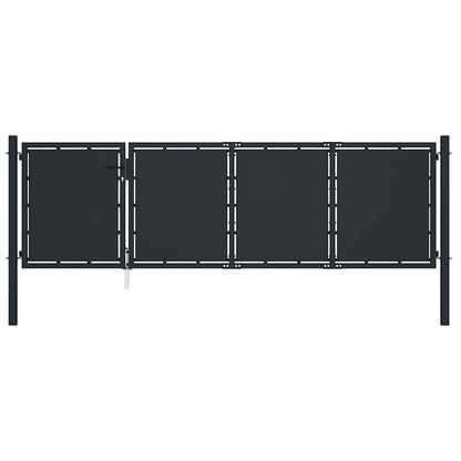 144536 vidaXL Garden Gate Steel 350x100 cm Anthracite