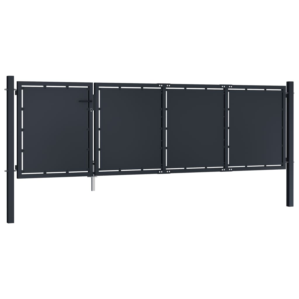 Garden Gate Steel 350x100 cm Anthracite